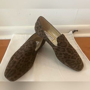 Jimmy Choo Brown Leopard Suede Loafers - Size 37 (7)
